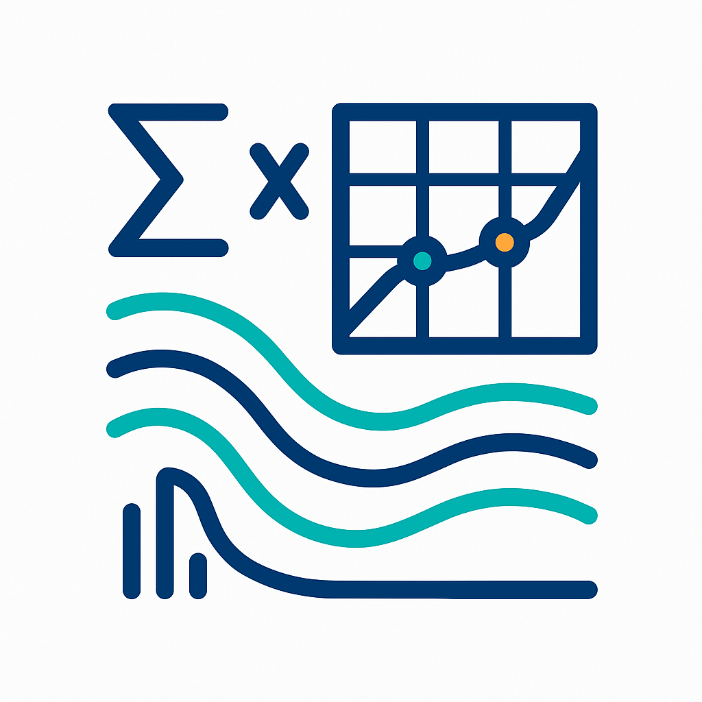 Icon of a brain with network connections symbolizing the advanced statistical engine.